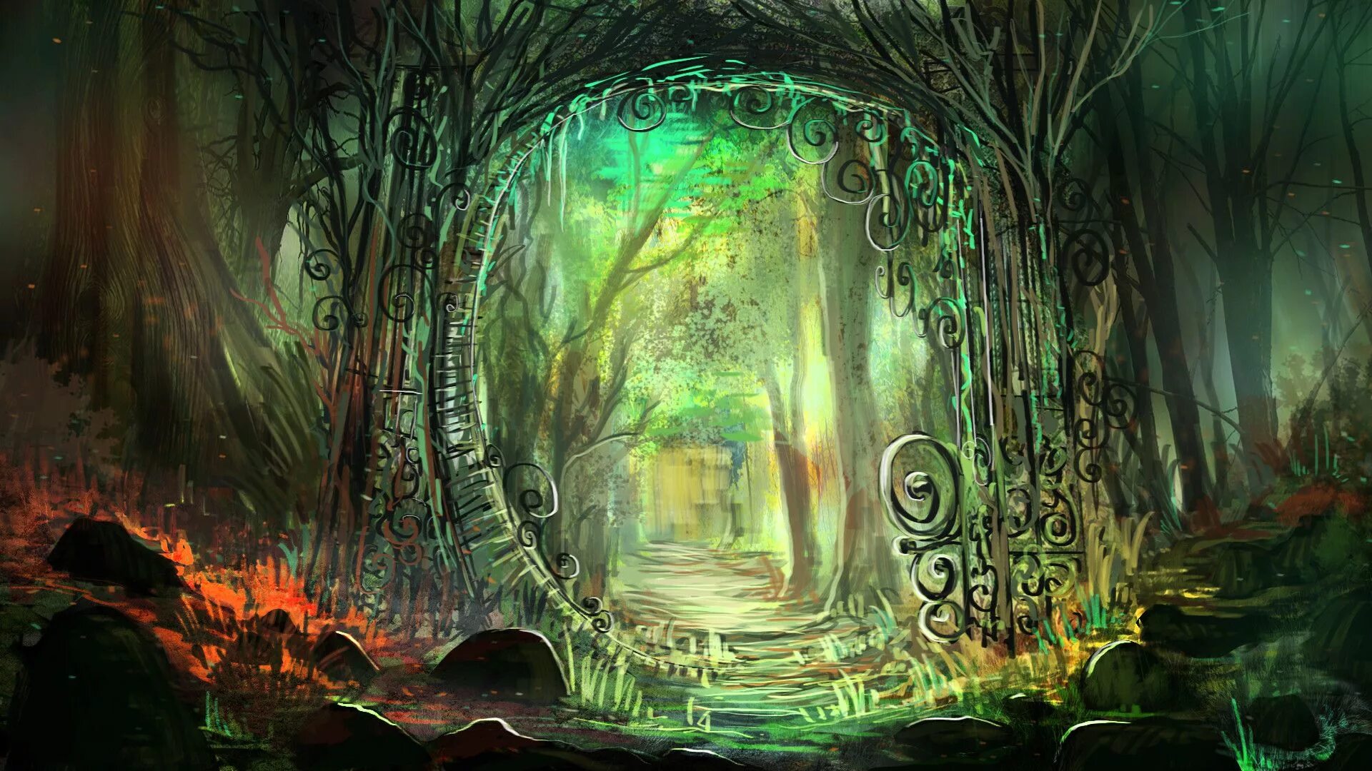 Загадочное царство. Фэнтези лес. Мистические места фэнтези. Заколдованный лес.