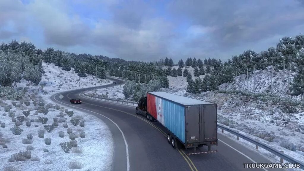 Евро трак симулятор зима. American truck simulator зима. американ трак симулятор 2016. симулятор грузовика зимой.