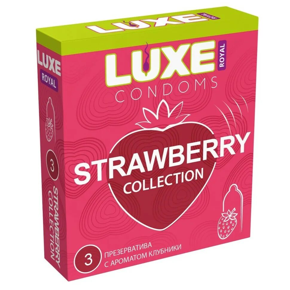 Презервативы с ароматом клубники Luxe Royal Strawberry collection - 3 шт. Презервативы Luxe Сексреаниматор. Luxe (3 шт.) Royal extreme презервативы//24. Презервативы с ароматом вишни Luxe Royal Cherry collection - 3 шт.