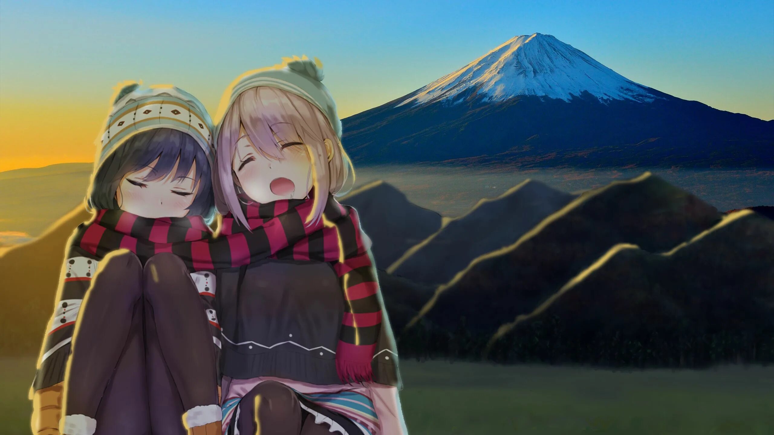 Yuru camping. Yuru Camp Фудзияма. Лагерь на свежем воздухе Yuru Camp.