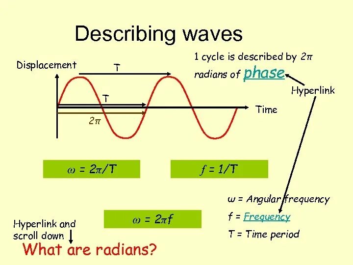 T 0 0 ω t. Формула π ω / 2. Ω=2π/t. Oscillations and Waves. What is a Wave.