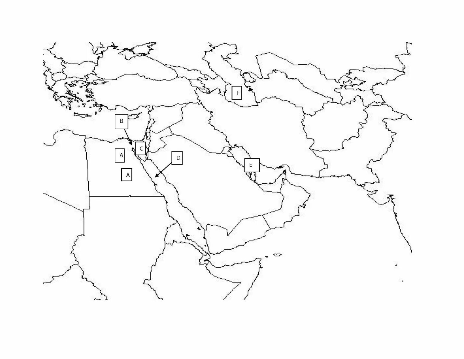 Западная азия контурная карта. Пустая карта ближнего Востока. Контурная карта ближнего Востока. Контурная карта средней Азии. Контурная карта среднего Востока.