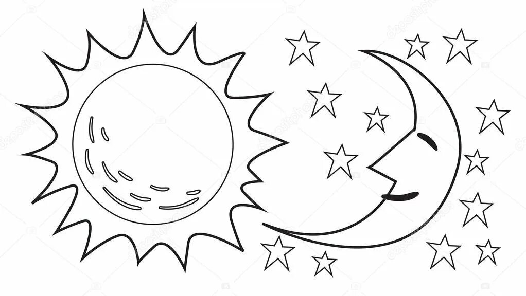 Нарисовать луну 1 класс. Солнце и Луна раскраска для детей. Луна и звезды раскраска для детей. Солнце и Луна. Луна раскраска для детей.