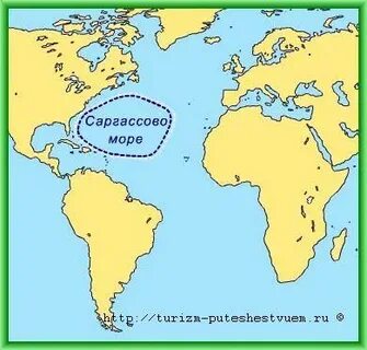 Саргасово море на карте