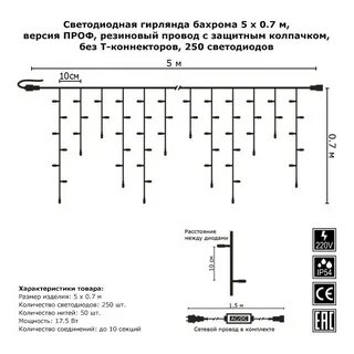 Схема гирлянды бахрома на светодиодах с мерцанием