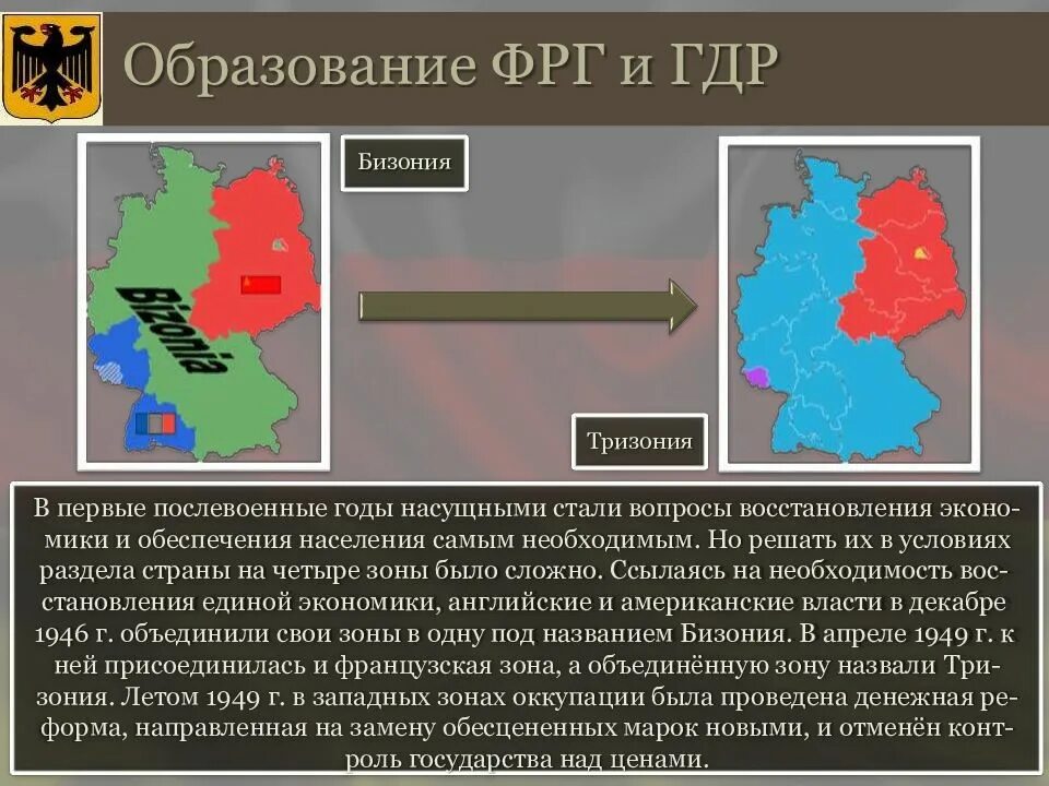 Дата образования гдр. Раздел германии на фрг и гдр. раскол германии образование фрг и гдр. разделение германии 1949. раскол германии 1949.