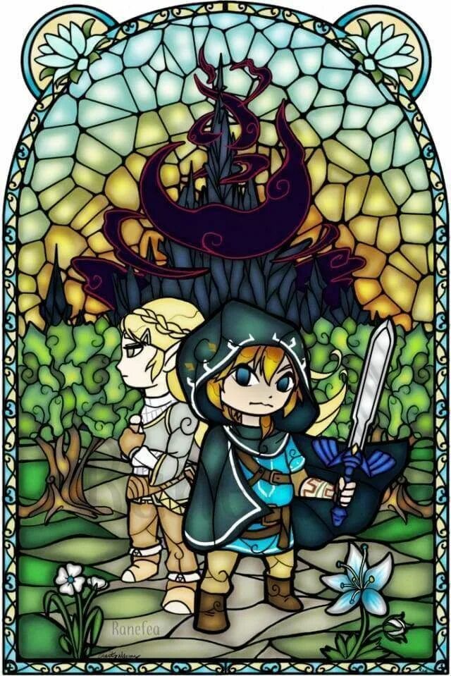 Legend of zelda manga. Витраж Zelda. Алмазная мозаика зельдам. Витраж аниме. Витраж фэнтези.