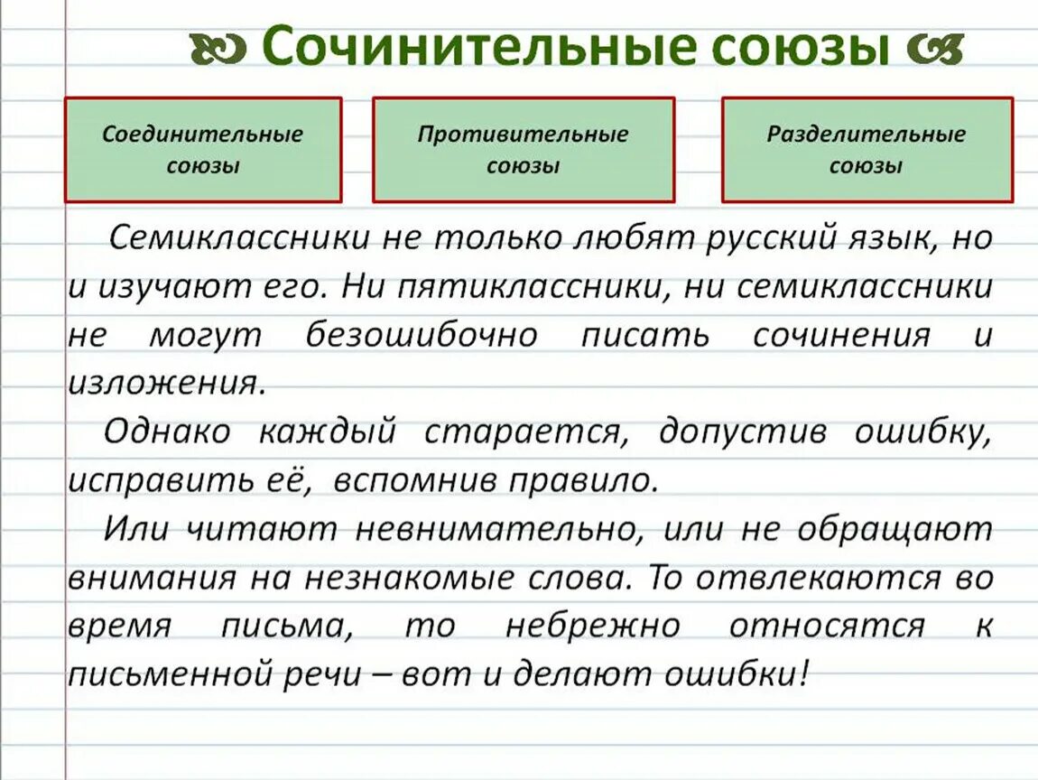 Презентация по теме союз 7 класс