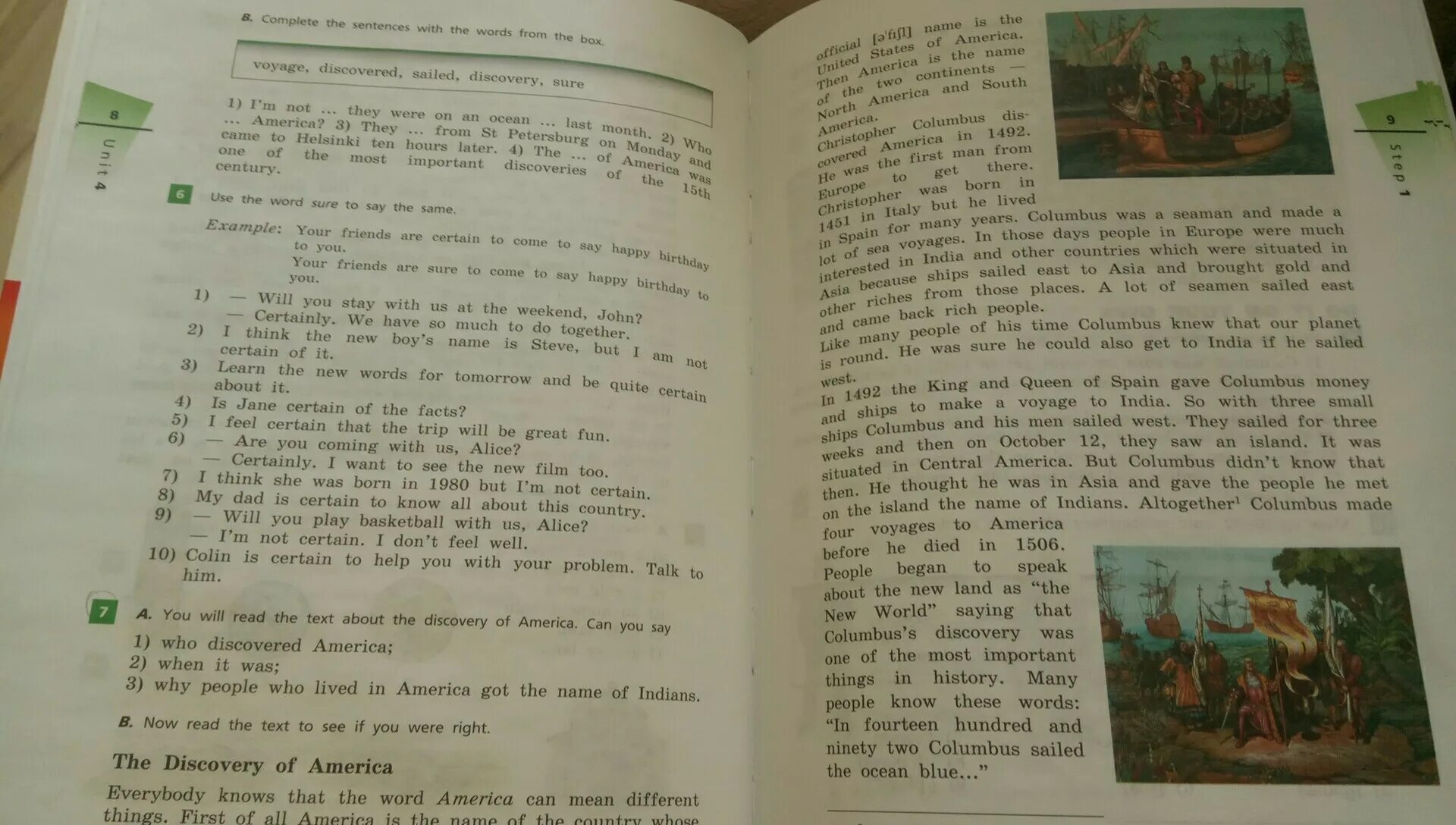 The Discovery of America перевод. The Discovery of America Верещагина 4 класс. Перевод текста the Discovery of America 4 класс. Радужный английский 6 класс the Discovery of America.