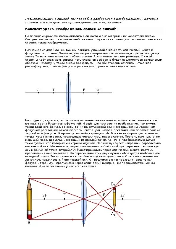 Изображения даваемые линзой 8