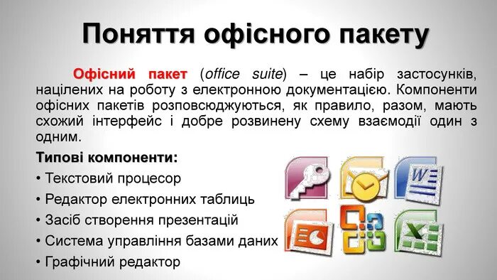Программы входящие в состав офисного пакета. Программы входящие в состав офисного пакета
