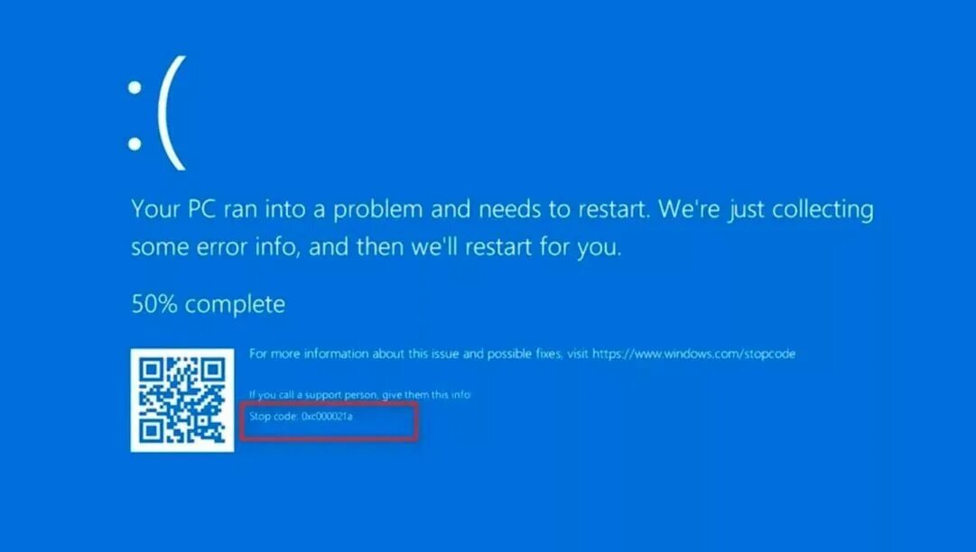 Windows stop code. Windows stop code