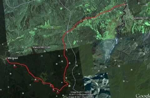 Мезмай на карте краснодарского края