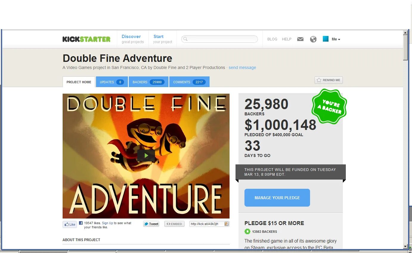 Double Fine games. Double Fine Productions games. Kickstart. Kickstart Day. Start your message