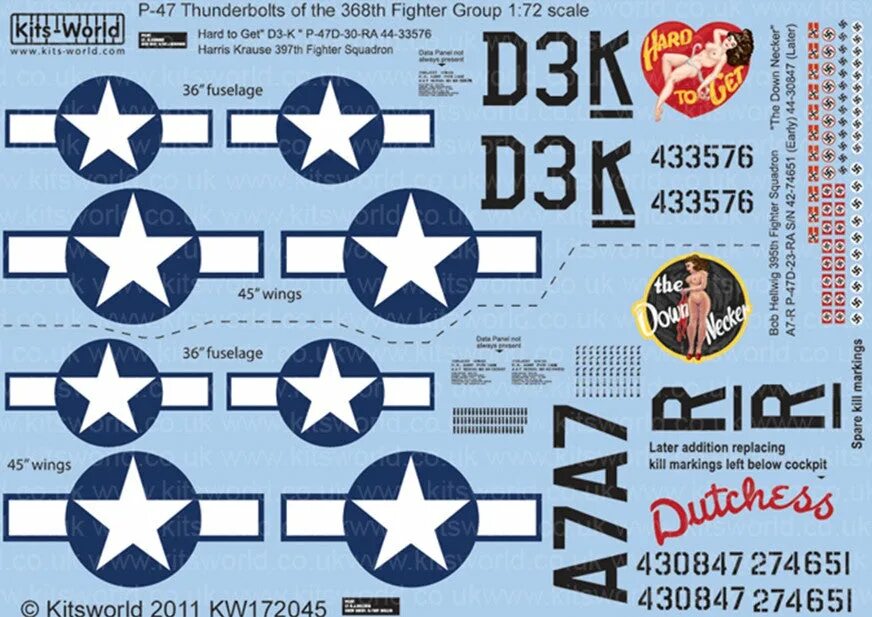 Декали 1 72. Декали warbird. thunderbolt 368th fg 397th fighter squadron. kits-world kw2011. декаль 148 p-47 thunderbolt купить.
