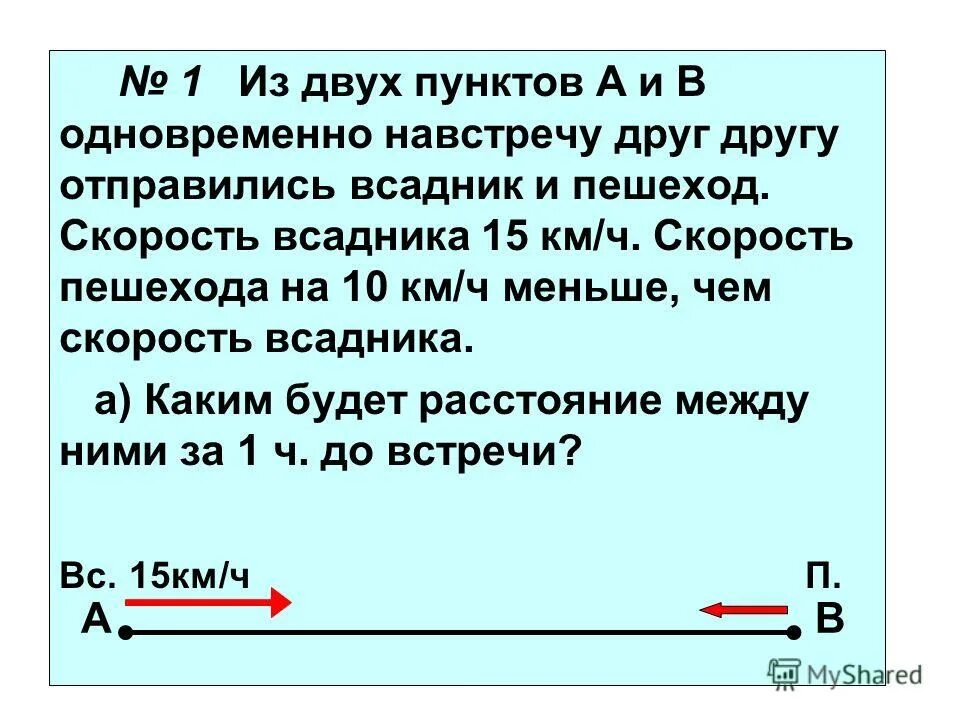 Два всадника выехали из одного пункта. Одновременно навстречу друг другу. выехали одновременно навстречу друг другу. из двух пунктов. два пешехода отправились одновременно навстречу друг другу на.
