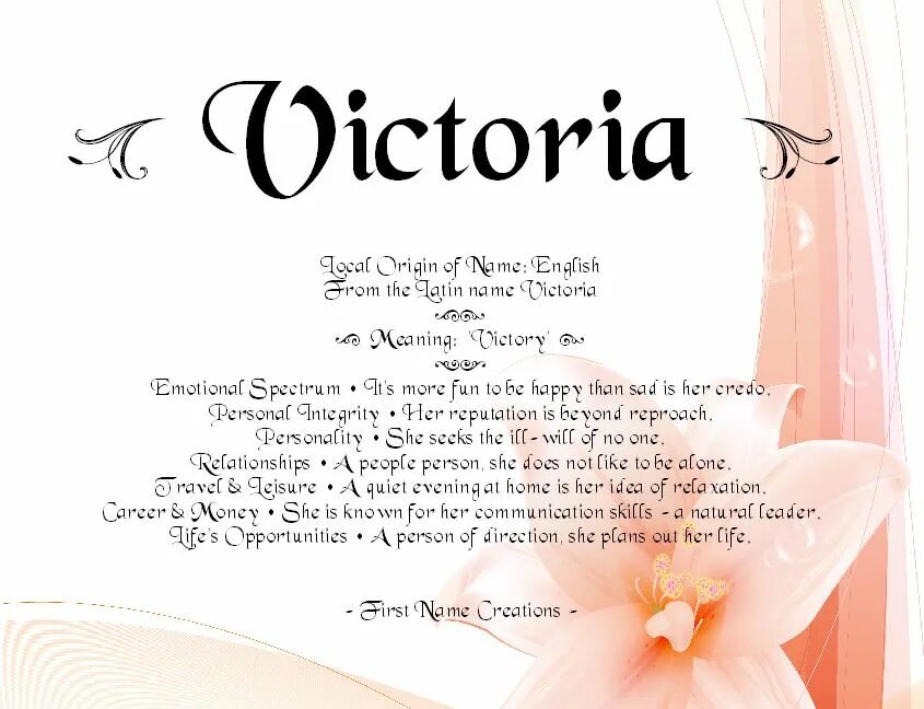Secret names. Victoria (name).