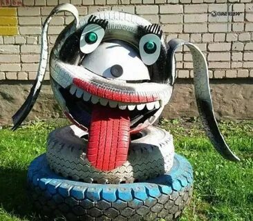 Поделки из шин для сада