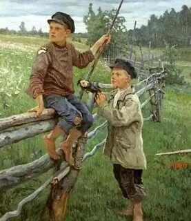 Однажды летом ребята сидели на берегу реки