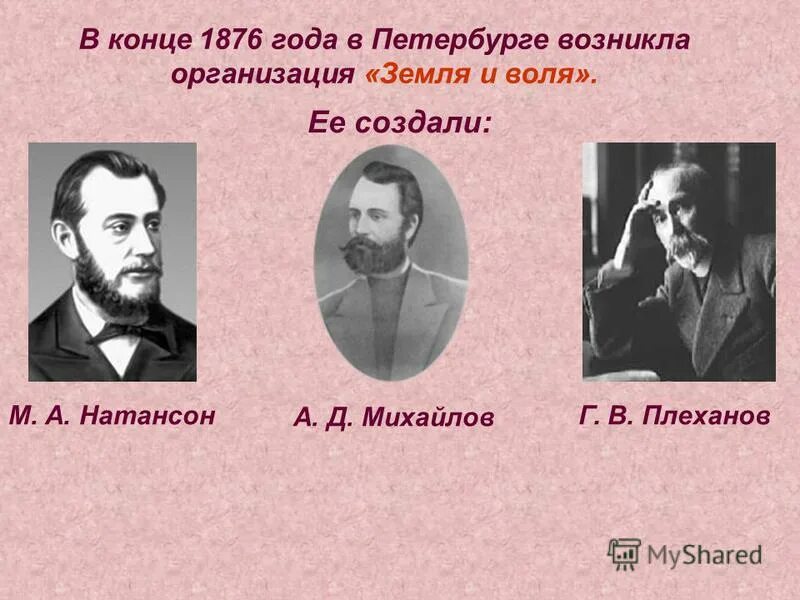 Черный передел был организацией. Натансон земля и Воля. Натансон революционер. Плеханов земля и Воля.