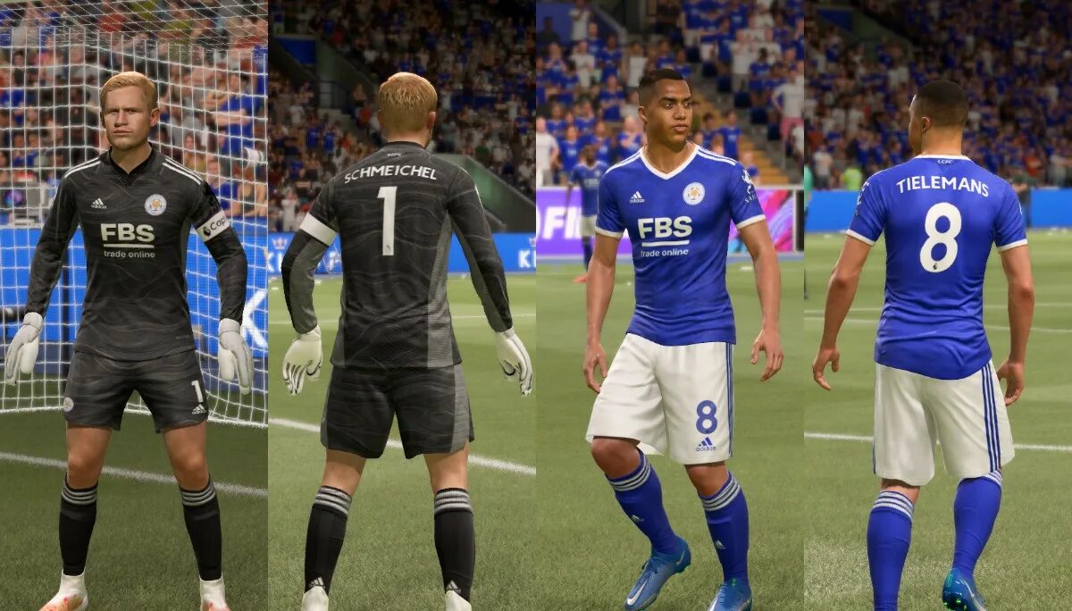 Fifa mods fc mods. Форма ФК Лестер 21 22. Форма Лестера ФИФА 22. Лестер Сити форма 2021. Leicester City FIFA 22.