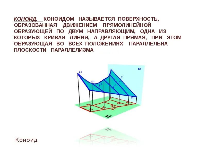 Коноид это. Коноид Начертательная геометрия. Поверхность коноида. Прямой коноид. Коноид это в геометрии.