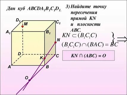 Пересечение прямых в кубе