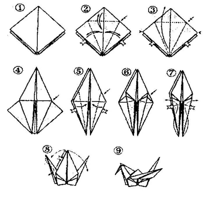 Оригами из бумаги для начинающих птичка. Птицы оригами из бумаги своими руками схемы. Птичка оригами схема 2 класс. Оригами птица схема для начинающих пошагово. Оригами журавлик для начинающих