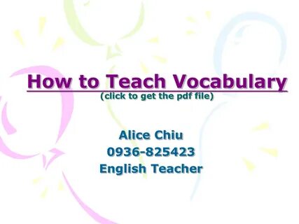 How to teach