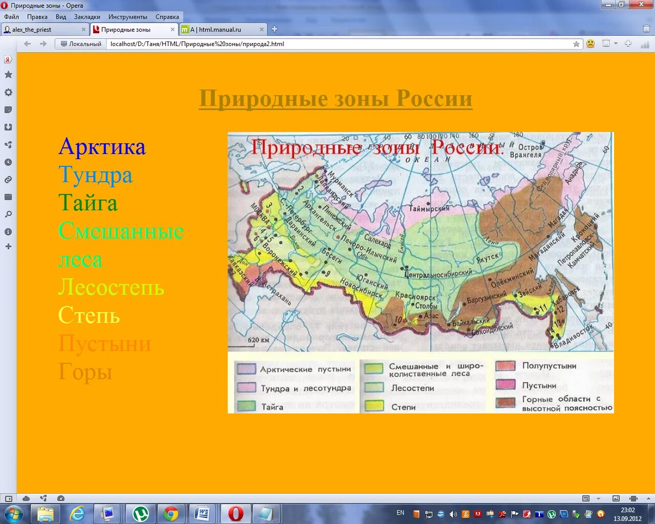 Природные зоны центра россии