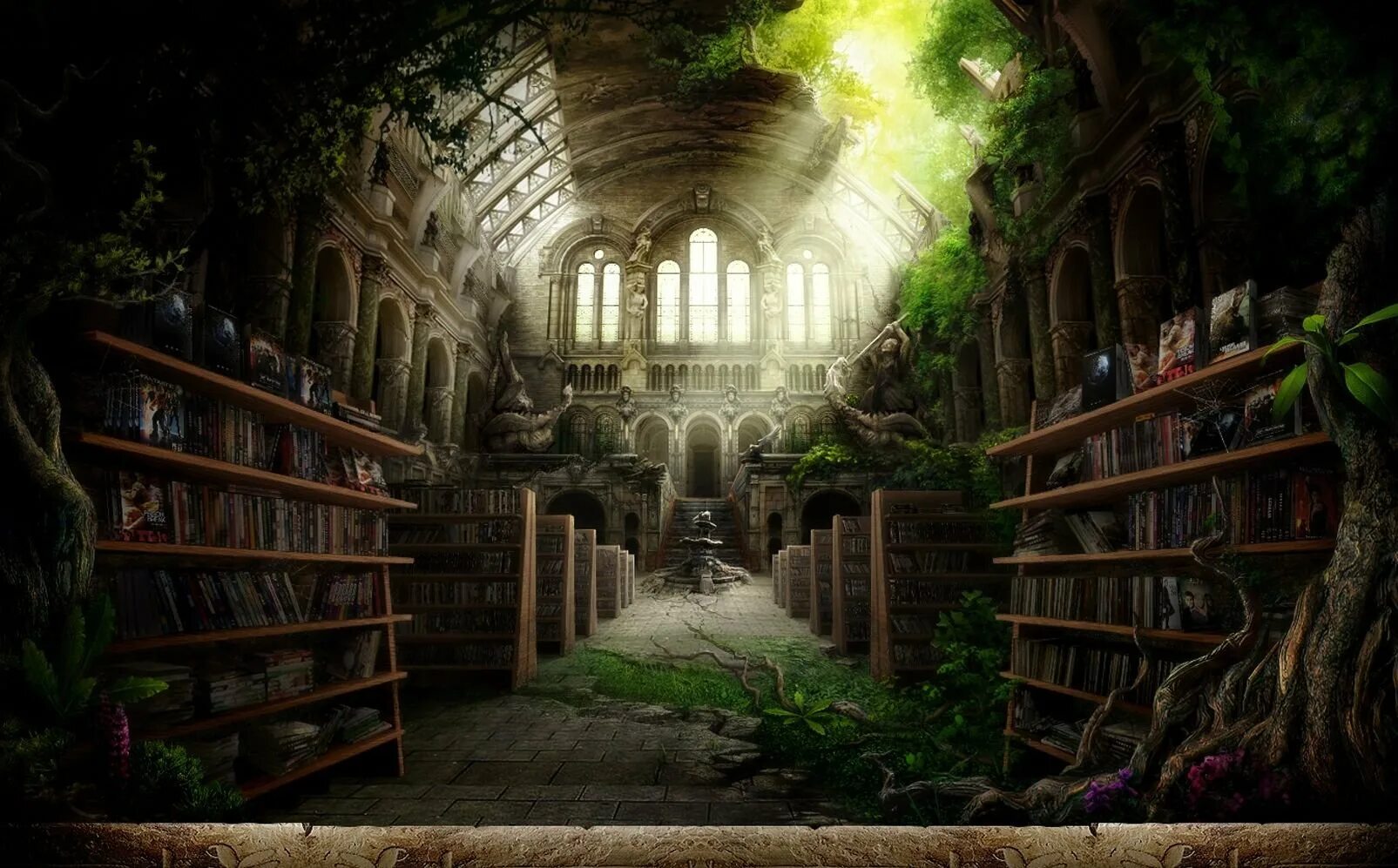 Заброшенный замок книга. Хроники Акаши библиотека. Заброшенный замок в лесу. Сказочная локация. Заброшенная библиотека.
