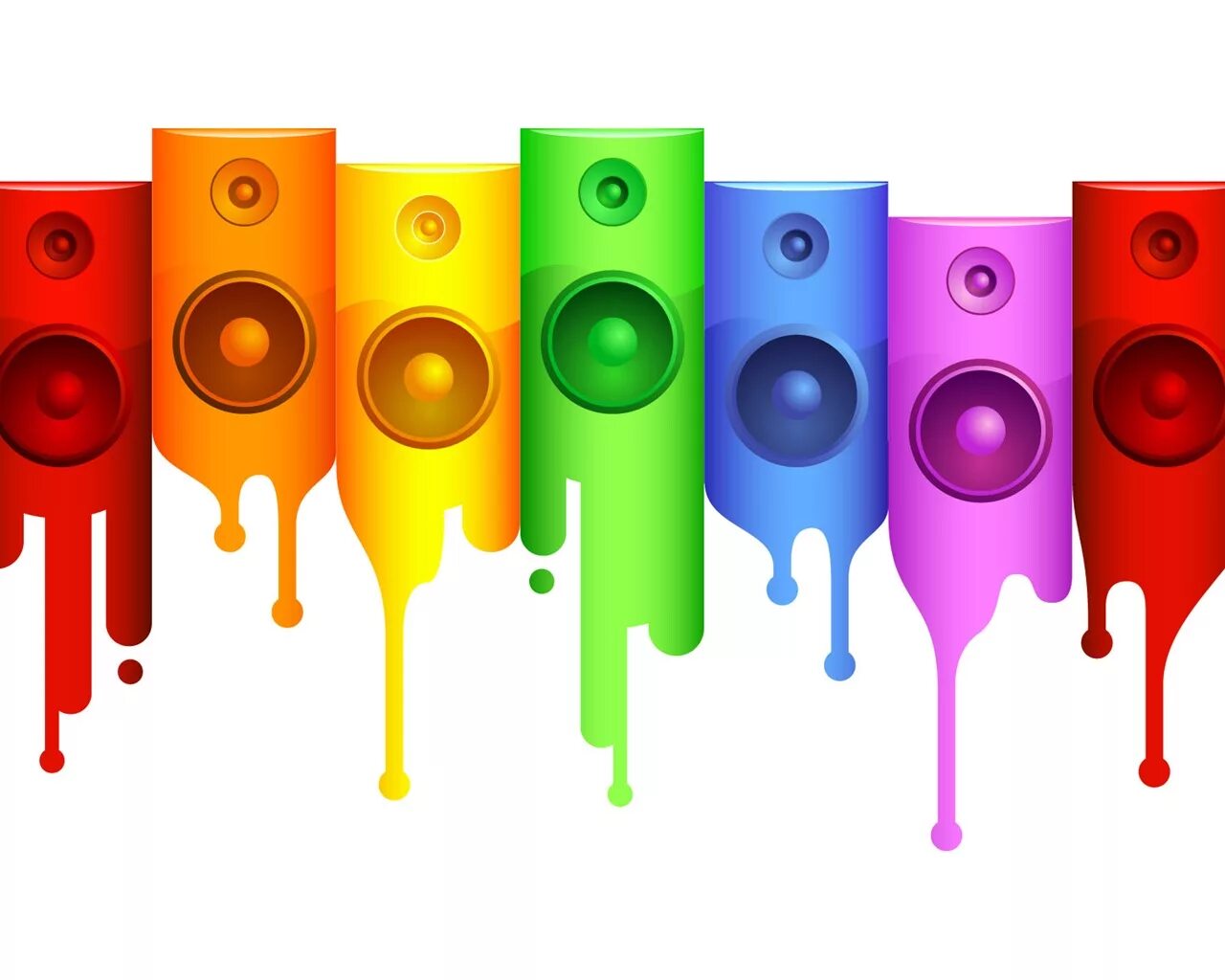 Звучание цвета. Цветная колонка. Колонка разноцветная. Креативный клипарт. Музыкальные колонки расцветки.