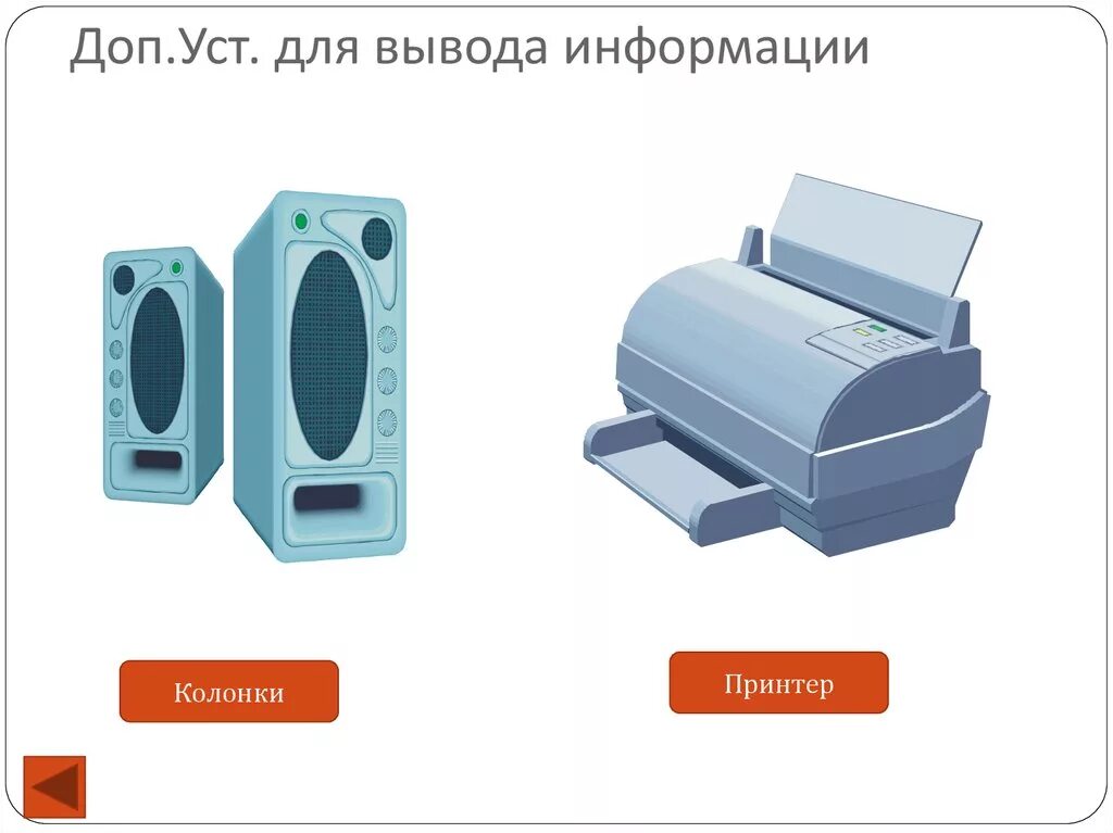 Дополнительные устройства компьютера. Доп.уст. для вывода информации. основные и дополнительные устройства компьютера. дополнительные устройства для управления компьютером.
