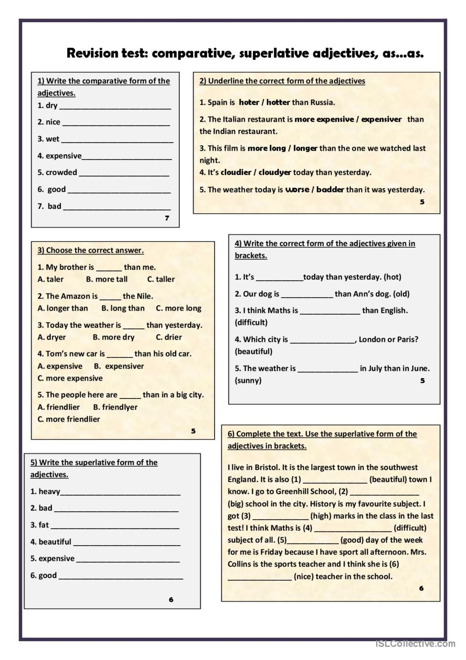 Comparisons тест. Задания на Comparative and Superlative adjectives. Comparatives and Superlatives тест. Тест degrees of Comparison of adjectives. Comparatives and Superlatives упражнения.