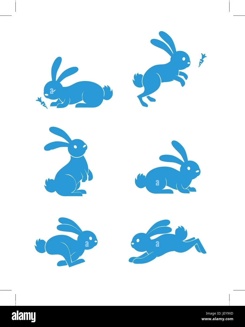 Rabbit set. Силуэт кролика. rabbit icon vector.