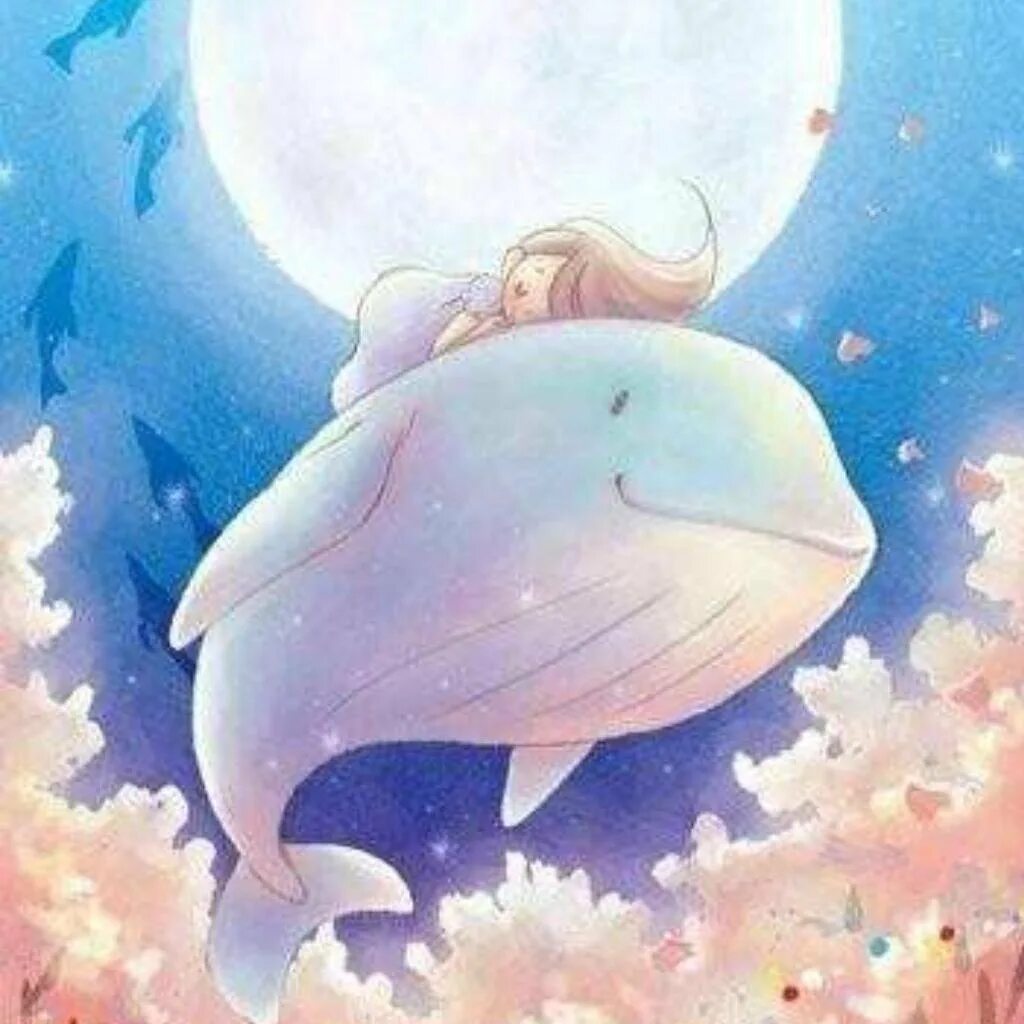 Фея и белый кит трейлер. Киты арты. спокойный арт. девочка и кит. милые киты.