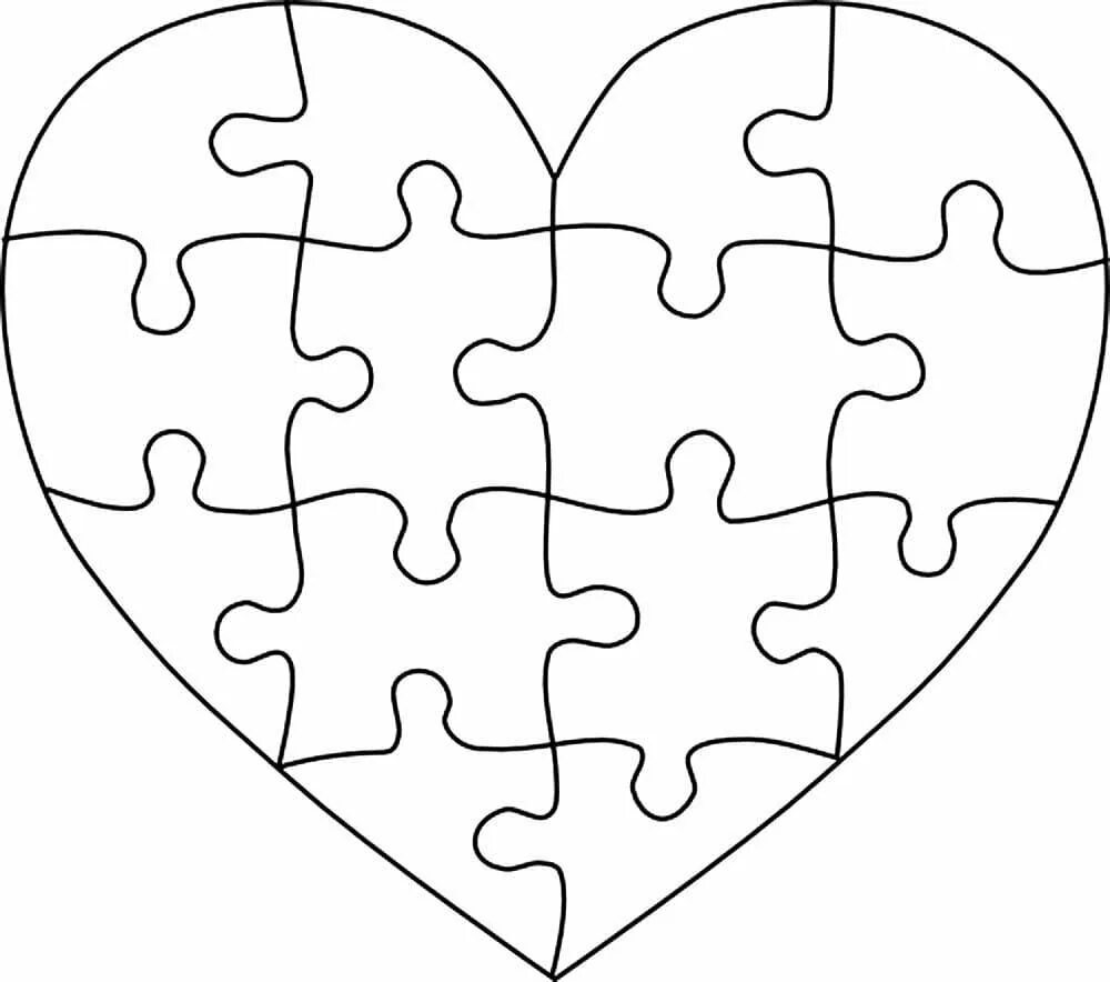 Пазлы трафарет для вырезания. Самодельные пазлы. Пазл в виде сердца. Пазл из бумаги. Пазл контур.