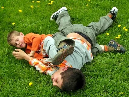 Small boys fight
