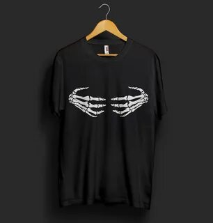 14.88US $ |Skeleton Hands Halloween T Shirt Bones Scary Monster Ghost Trick...