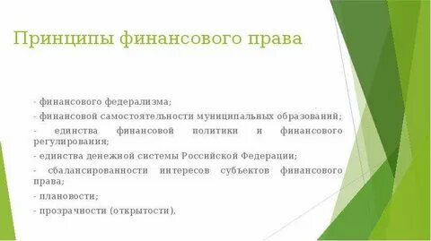 Основной принцип финансовой деятельности