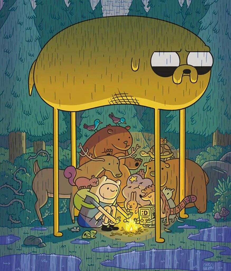 Земля приключений. Финн и Джейк под дождем. Фин и Джейк под дождем gif. Страна ууу. Adventure time Sleep in Rainy Day.