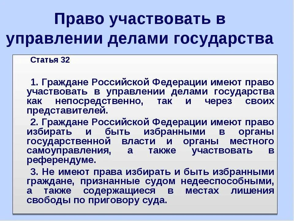 Имеют ли право принимать участие. Право граждан участвовать в управлении государством. Участвовать в управлении делами государства. Право участвовать в управлении делами государства.