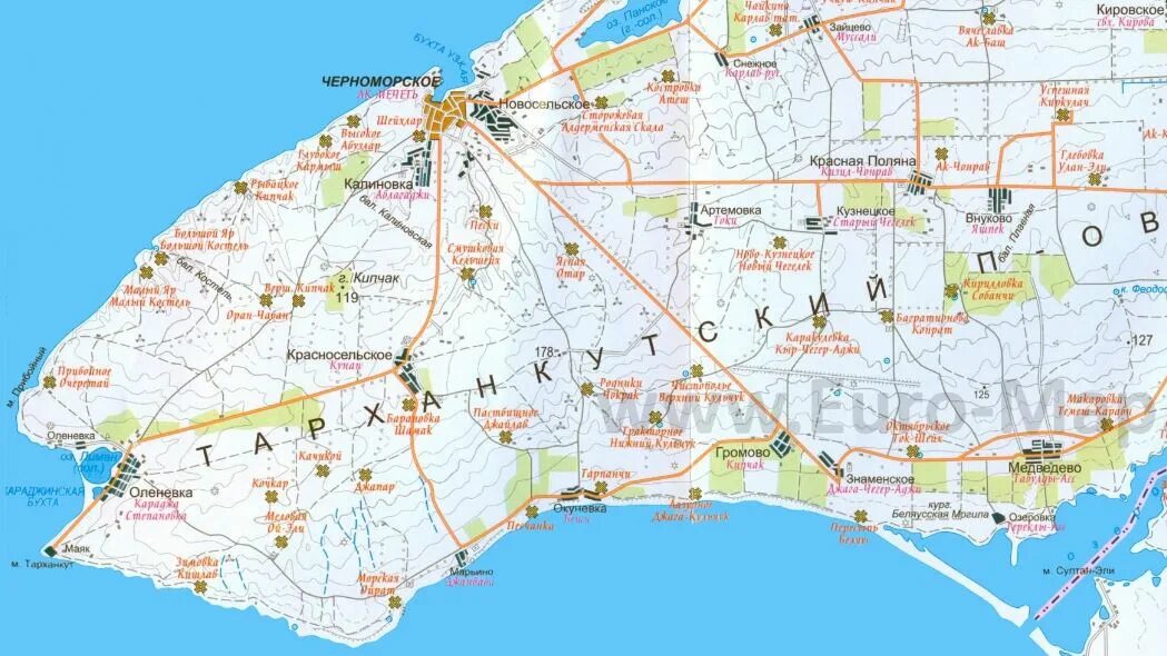 мыс тарханкут крым на карте крыма. где находится черноморское. пгт черноморское крым на карте. мыс тарханкут крым на карте крыма. карта крыма черноморский район тарханкут.