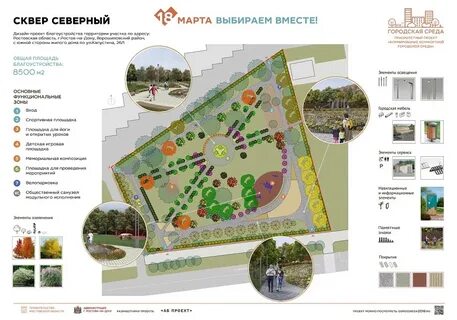 Парк имеет четыре площади