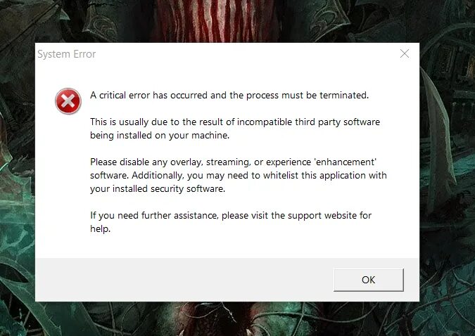 An error occurred please contact support. A critical error has occurred. ошибка системы. a critical error has occurred valorant.