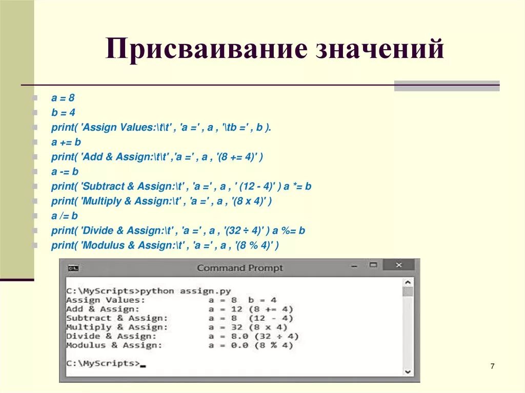 Функция присваивания python. Оператор присваивания в питоне. присваивание в python. возведение в степень в питоне.