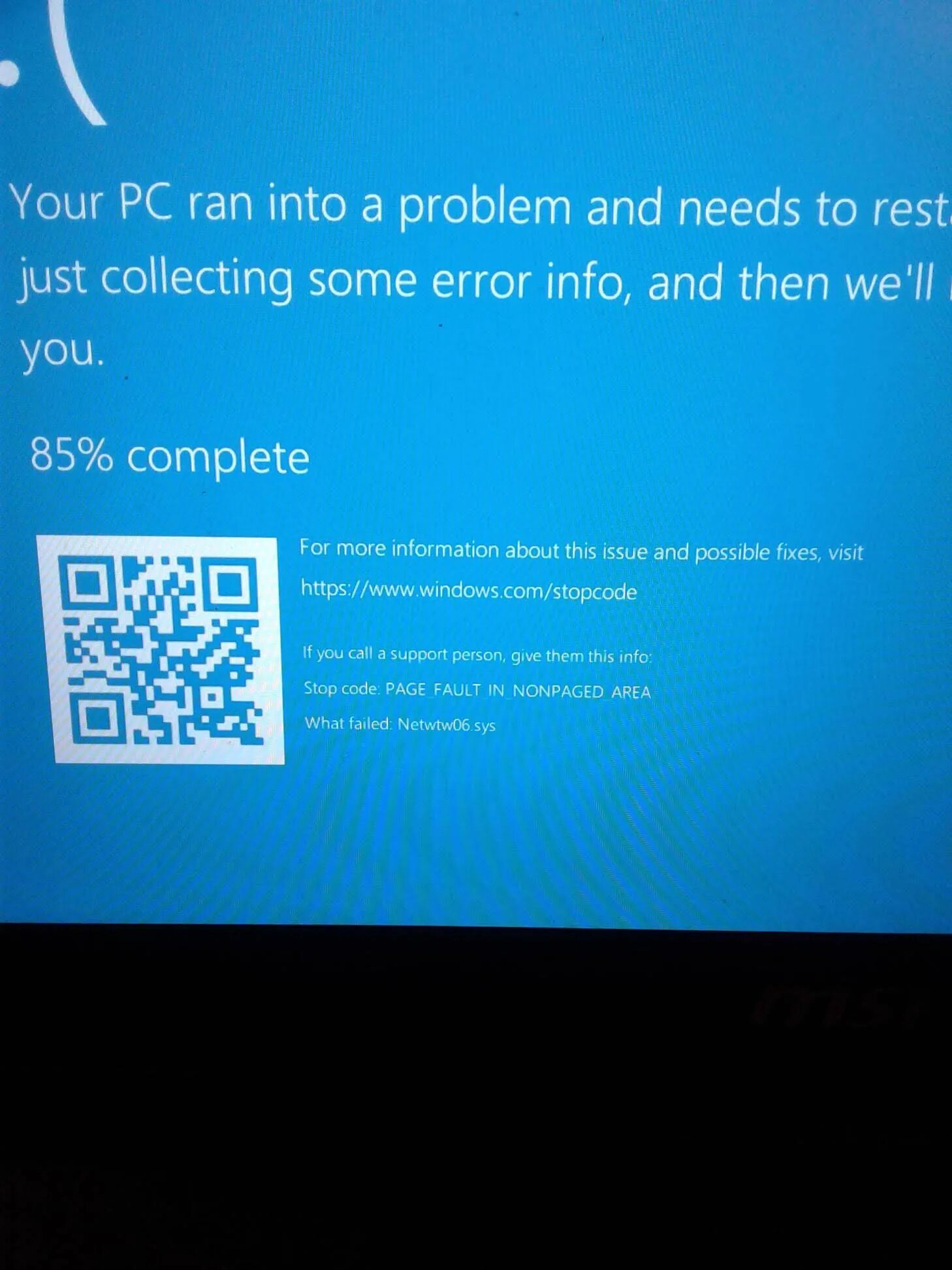 Ошибка page fault. Экран смерти Page_Fault_in_NONPAGED_area. Ошибка Page Fault in NONPAGED area Windows 10. Код остановки Page Fault in NONPAGED. Stopcode.