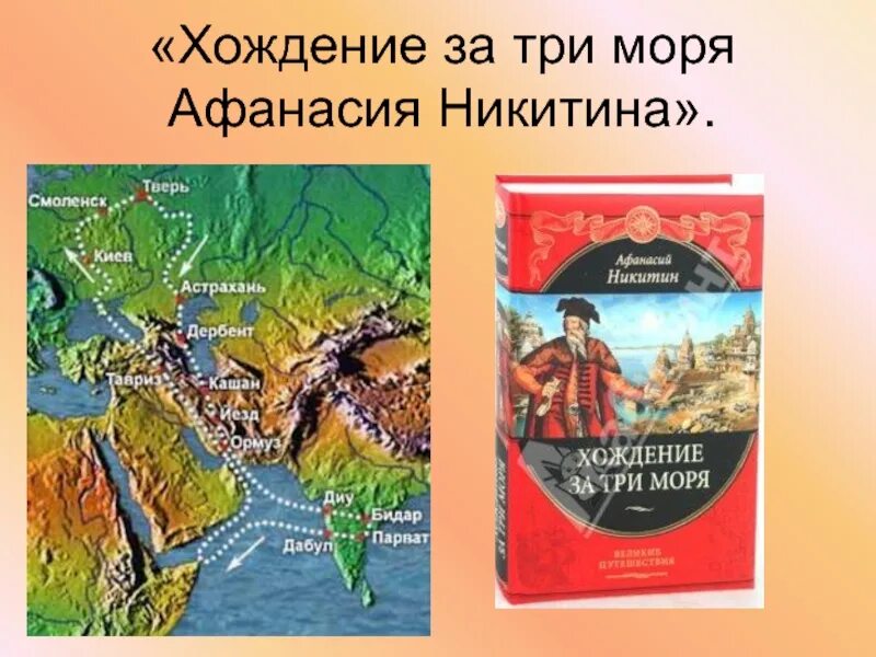 Хождение за три моря описывает. Путешествие Никитина за три моря.