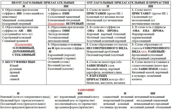 Правила написания н НН таблица. Русский язык ЕГЭ Н НН В разных частях речи. Правописание н и НН В суффиксах разных частей речи. Русский таблица правописания н и НН. Разбор русского языка егэ 2023