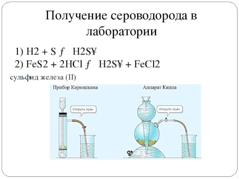Уравнение реакции получения сероводорода. Лабораторный способ получения сероводорода. Получение сероводорода в лаборатории. Получение АВ лаборатории.
